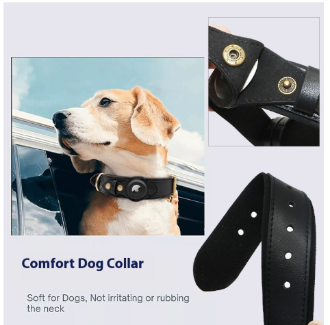 Leather Air Tag Collar- for Dogs