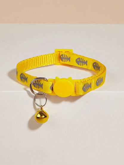  Fishbone Bell Pet Collar