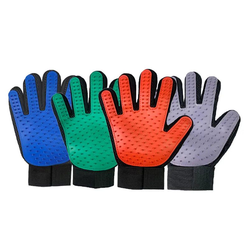 Effective Pet Hair Remover Gloves - Silicone Grooming & Bathing Brush for Cats and Dogs