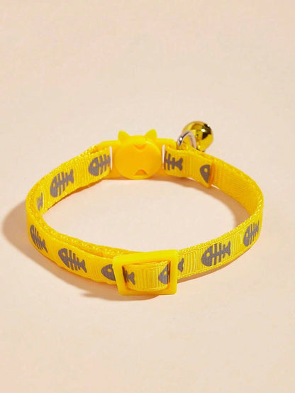  Fishbone Bell Pet Collar