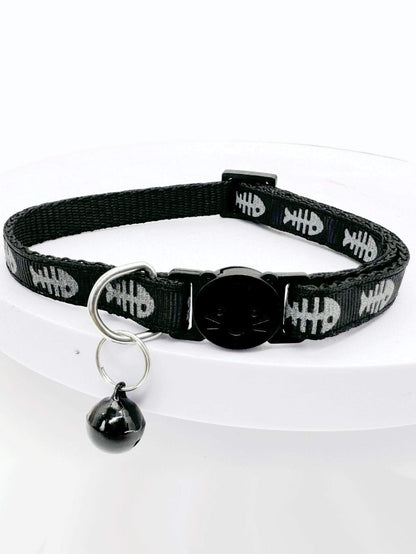  Fishbone Bell Pet Collar