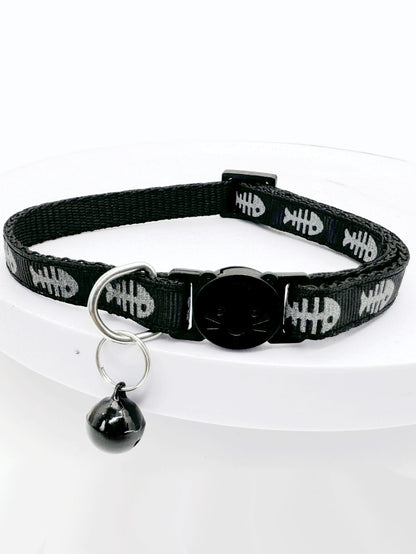  Fishbone Bell Pet Collar