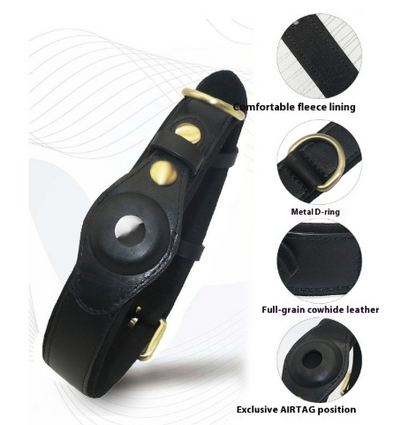 Leather Air Tag Collar- for Dogs