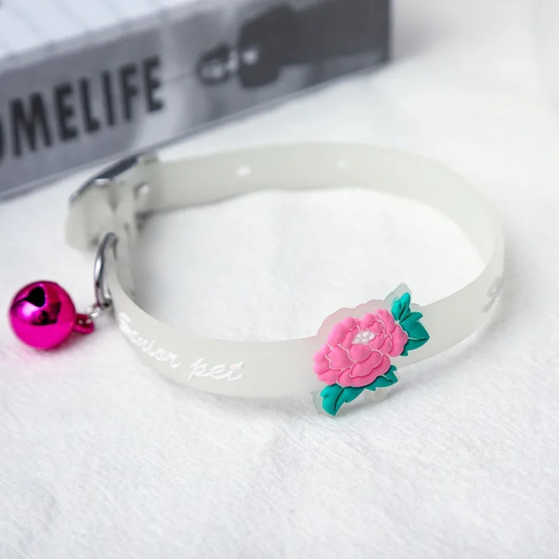Glowing Dog Cat Collar Anti-Loss Fluorescent Silicone 
