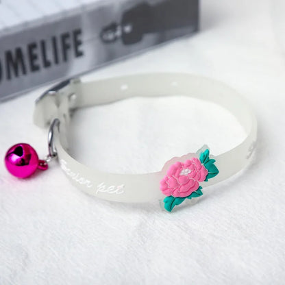Glowing Dog Cat Collar Anti-Loss Fluorescent Silicone 
