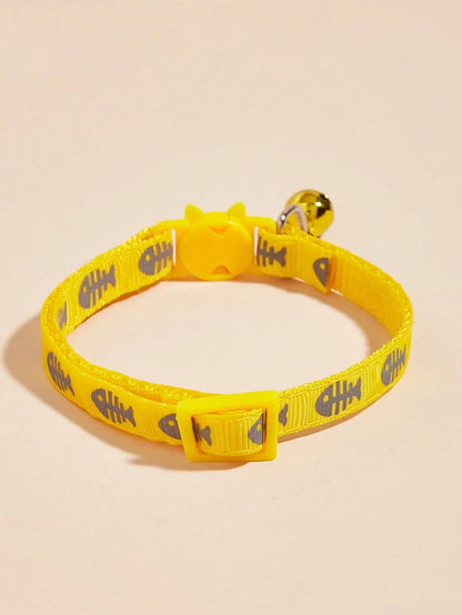 Fishbone Bell Pet Collar