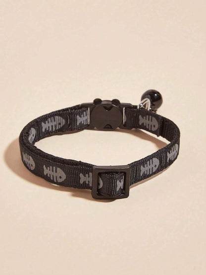 Fishbone Bell Pet Collar