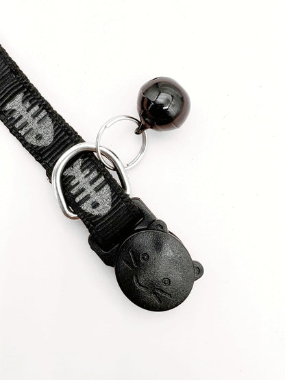  Fishbone Bell Pet Collar
